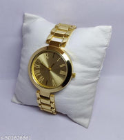 Trendy Roman Round Dial Attractive metal belt Analog Watches for Women