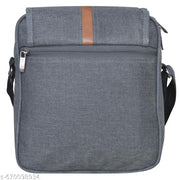 LOREM Grey Casual Linen Textured Cross  Sling Bag For Men SL07