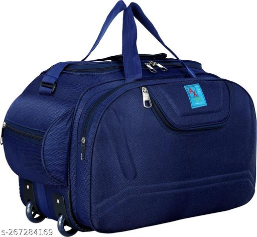 60 L Strolley Duffel Bag - Unisex Polyester Medium Size Travel Weekender Duffle Bag for Men & Women Luggage Bag For Men and Women