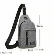 body fanny pack waist bag, Shoulder Bags Chest Men Casual fashion USB Charging earphone hook Sling Travel Bag (1 Pc)