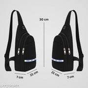 Sling bag Crossbody travel bag Stylish Shoulder Bag Boy chest bag Backpacks Lightweight One Strap Sling Bag for Men & Women (Black - 30 x 21 x 7 Cm)