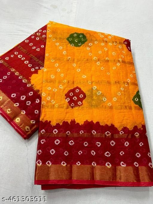 PURE COTTON SAREE BANDEJ PRINT