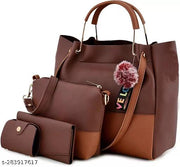 Hercraft Shoulder Pu-Leather Handbags for Women's. Combo Set of 4
