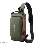 Flaying Sale Waterproof Chest Bag USB Men Crossbody Sling Bag Men Crossbody Bag For Men Anti Theft USB Shoulder Bag Man Cross Body Travel Sling Chest Sports Style Shoulder Bag