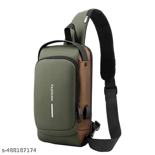 Flaying Sale Waterproof Chest Bag USB Men Crossbody Sling Bag Men Crossbody Bag For Men Anti Theft USB Shoulder Bag Man Cross Body Travel Sling Chest Sports Style Shoulder Bag