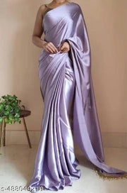 Plain Bollywood Satin, Silk Blend Saree