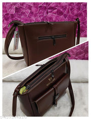 Trendy comfy women Brown PU sling bags/Premium PU leather sling bags for women/Designer Crossbody sling/Full handwork bag/party wear and wedding bag for women