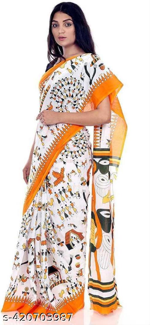 Jaipuri Hand Block Printed Soft Cotton Mulmul Saree ,Sanganeri Cotton Malmal Saree, Bagru Cotton Saree, Batic / Batik Print Cotton saree In Super Fine 92*80 Fabric Quality With Attached Blouse Piece for Woman