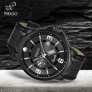 ANALOG DAY AND DATE WORKING BLACK DIAL&BLACK STRAP WATCH FOR MEN