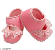 Tarun Child Care Baby Booties Baby Shoes for Any Occasions, Festive-3 to 10 Months Baby Girls-Light Pink Booties