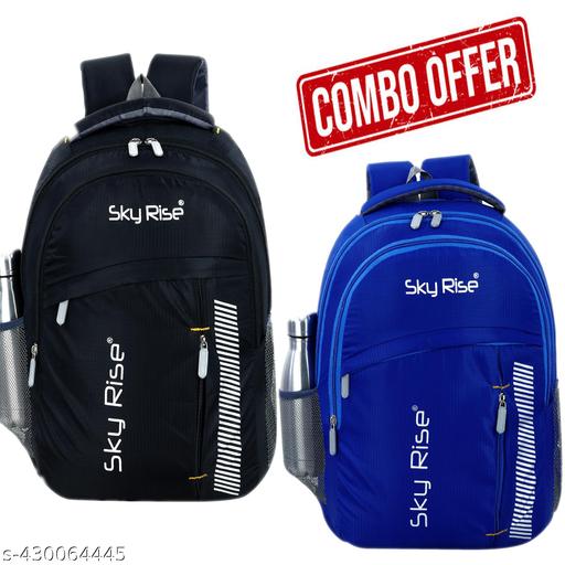 SKY RISE Combo of 2 Medium 34Liters Backpack for school and colleges laptop bag Waterproof Backpack