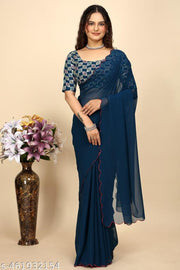Women's Georgette saree with blouse