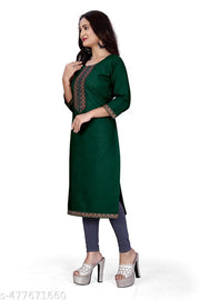 Fashionable Cotton Slub jacquard work Kurti For Women