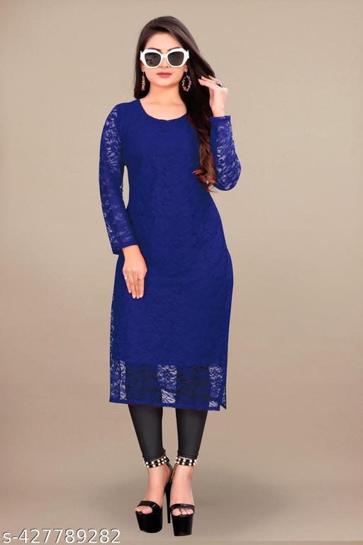 Elegant Net Fabric Embroidered Kurti for Women