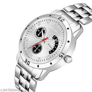 GR Men's Steel Chain RB Silver Men style Boys Hand Watch Gents 2023 Luxury Design Steel Chain New Model Analog Watch - For Men & Boy's
