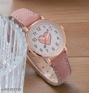 Trendy Girl's Watch Luxurious Looking Hearts Arrow Printed White Dial Leather Belt Girl and Women  Korean Rose Gold Women Quartz Watch Ladies Watch Leather Belt Watch Casual Style Ladies Watch