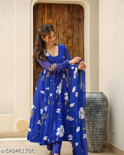 Rasco Trend'Z Long White Gown With Duppata For Women