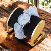 Analog Scrunchie Korean Fashion Style  Watch For women and Girls