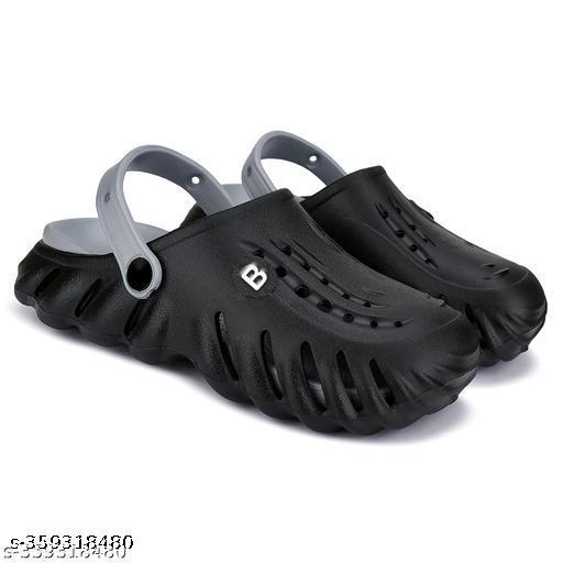 Earton Ligghtweight Stylish fashionable Flip Flops For Men (Black)