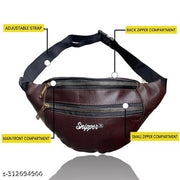 Snipper Waist Bag for Men Fanny Pack for Women Fanny Pack for Men Waist Bag for Women Chest Bag for Women Waist Pouch for Men Waist Bag for Boys Waist Bags for Girls Fanny Bag – Brown with golden chains