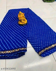 Georgette lehriya  60gms saree with lace and blouse