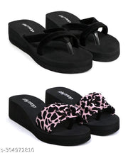Skytrap Jet Black, Pink Nubuck EVA Light in Weight, Stylish & Comfortable Slippers / Flipflop for Women & Girls Combo of 2