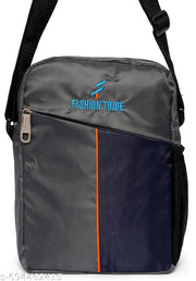 Fashion Tribe unisex cross-Body sling bag messenger bag shoulder bag pouch for men and women (GREY&BLUE)