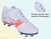 Axpro Mark Synthetic TUP Double Sole White Football Studs Shoes (Orange, Numeric_10)