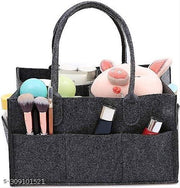 Diaper Caddy Bag for Baby Diaper Caddy Organizers - Felt Storage Mother Bags - for Diaper & Baby Wipes, Nursery Storage Foldable and Portable, 11.5x6x8 inches(Dark Grey)