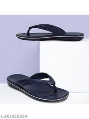 Paragon Daily Wear Lightweight Navy Blue and White Flip Flops for Men