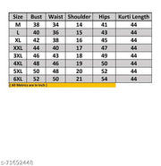 Women Embroidered Cotton Kurti Plus Size M to 6XL | Straight Casual Summer Kurti for Daily Wear