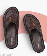 CALIBREL Men Brown Slippers | Slipper for men | Sandals for Men| Casual Sandals | Stylish, Comfortable & Durable | Men's Flip-Flops | Trendy men's footwear | Chappal for men | for Daily & Occasion
