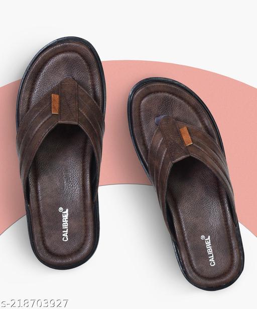 CALIBREL Men Brown Slippers | Slipper for men | Sandals for Men| Casual Sandals | Stylish, Comfortable & Durable | Men's Flip-Flops | Trendy men's footwear | Chappal for men | for Daily & Occasion