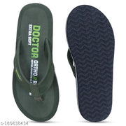 DOCTOR EXTRA SOFT D-32-Olive Men's Orthopaedic Diabetic Comfort Daily Use Slippers & Flipflops