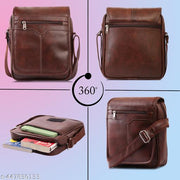Large Mens Leather Bag Handbag Shoulder Bag IPAD Business Messenger Bag Cross Body Casual Tote Sling Organiser Travel bag with Adjustable Shoulder Strap