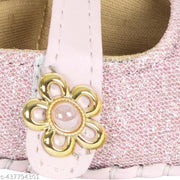 Neska Moda 6 To 12 Months Newborn Baby Girls Belly Shoe Fancy Partywear Soft Baby Sandal Booties (Toe to Heel Length - 12 cm, Pink, Silver)-BT914andBT1353