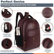 PERFECT GENIUS Multi-Purpose Leather Foam Backpack | School & Office Bag for Men & Women