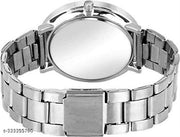 Men's Stylist Stainless Steel Chain Wrist Watch Analog Round White Dial Quartz Wrist Watch for Men's and Boy Amazing Look Fancy Analog Watch - For Boys