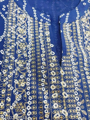 JAIPUR SARAI Woman Rayon Printed Sitara Work Kurta Mandarin Neck 3/4 Sleeves