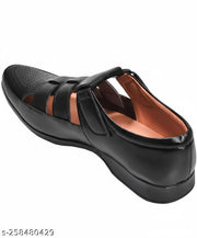 Men's Black Brown Tan Synthetic Leater Outdoor Casual Sandal