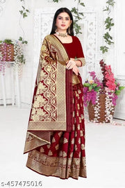 Banarasi Silk Jacquard Work Saree With Blouse