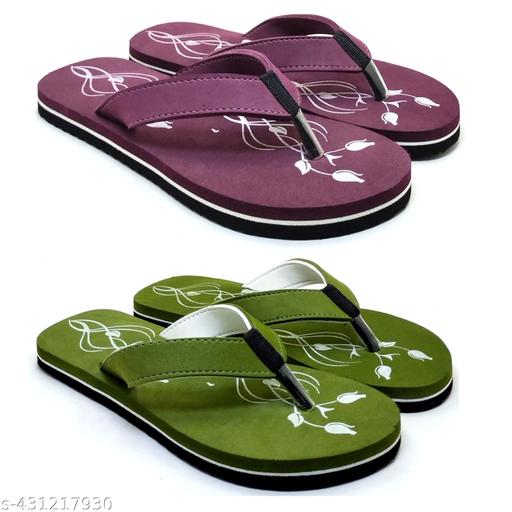 Women Slipper Flipflop/Daily Flipflops/Slipper For Girl Women Stylish | Super Soft | Ultra-Light |Flip-Flop Daily Use | Casual wear| Anti Skid |Thong Slippers for Women Pack Of 2