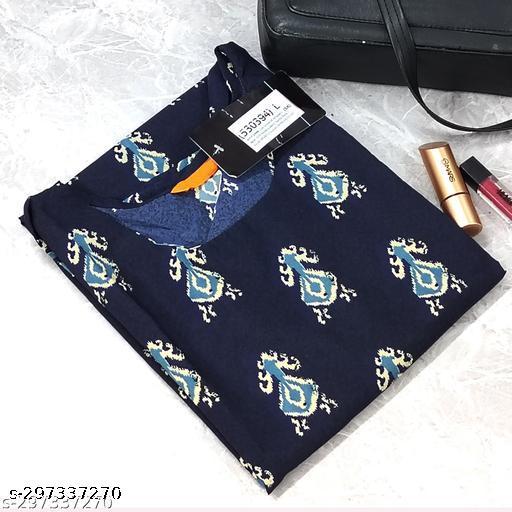 Polyster/Crepe fabric-Kurti For Women