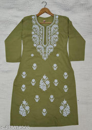 Chikankari Cotton Kurti