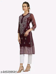 georgette chikankari kurti