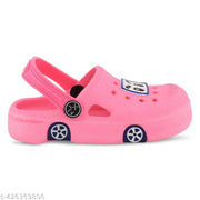 ONFEET Kids Trendy Daily use Comfortable Anti-Skid Casual Car Design Sandals for Boys and Girls, Kids Clogs for Boys and Girls with Sling Back Strap, Lightweight Kids Flipflops & Slippers for Indoor Outdoor Activity, Kids Heels & Sandals Color - Pink