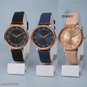 Best Quality Festive Season Flower Designer Round Dial Attractive Leather Belt women watches combo pack of 3 combo wathces for women stylish girl watches combo pack of 3 analog watches wrist watches combo watches