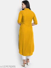 Women's Solid Rayon Kurtis