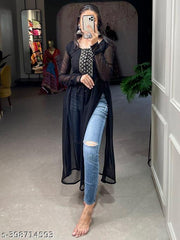 Women's Embroidery Work Naira  Style Kurti..,