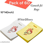 CARRY CLOUD Durable Ganesh Ji Printed Bags (10x14 Inches) – Eco-Friendly Choice, Festival Bags Ganesh Ji, Cultural Printed Bags (Pack of 60)